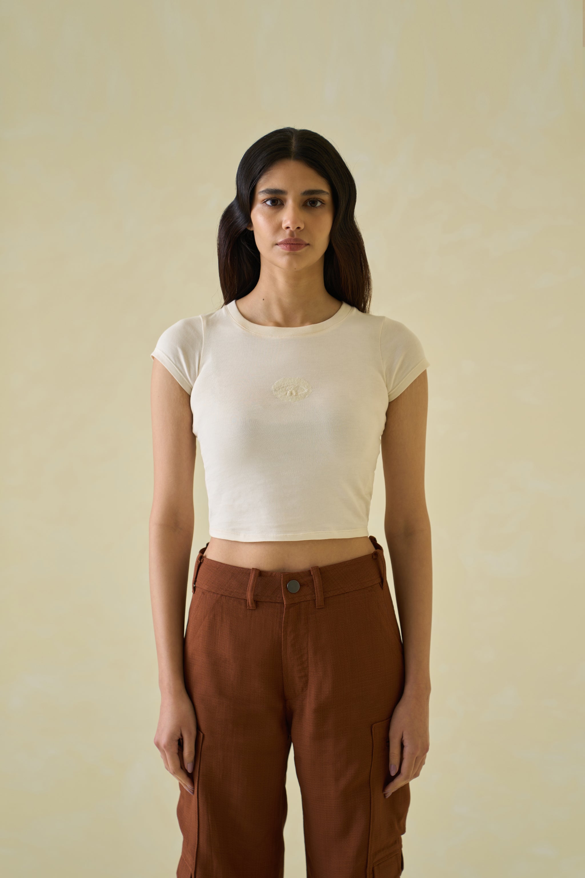 Women Cream Third Eye Cotton Tee