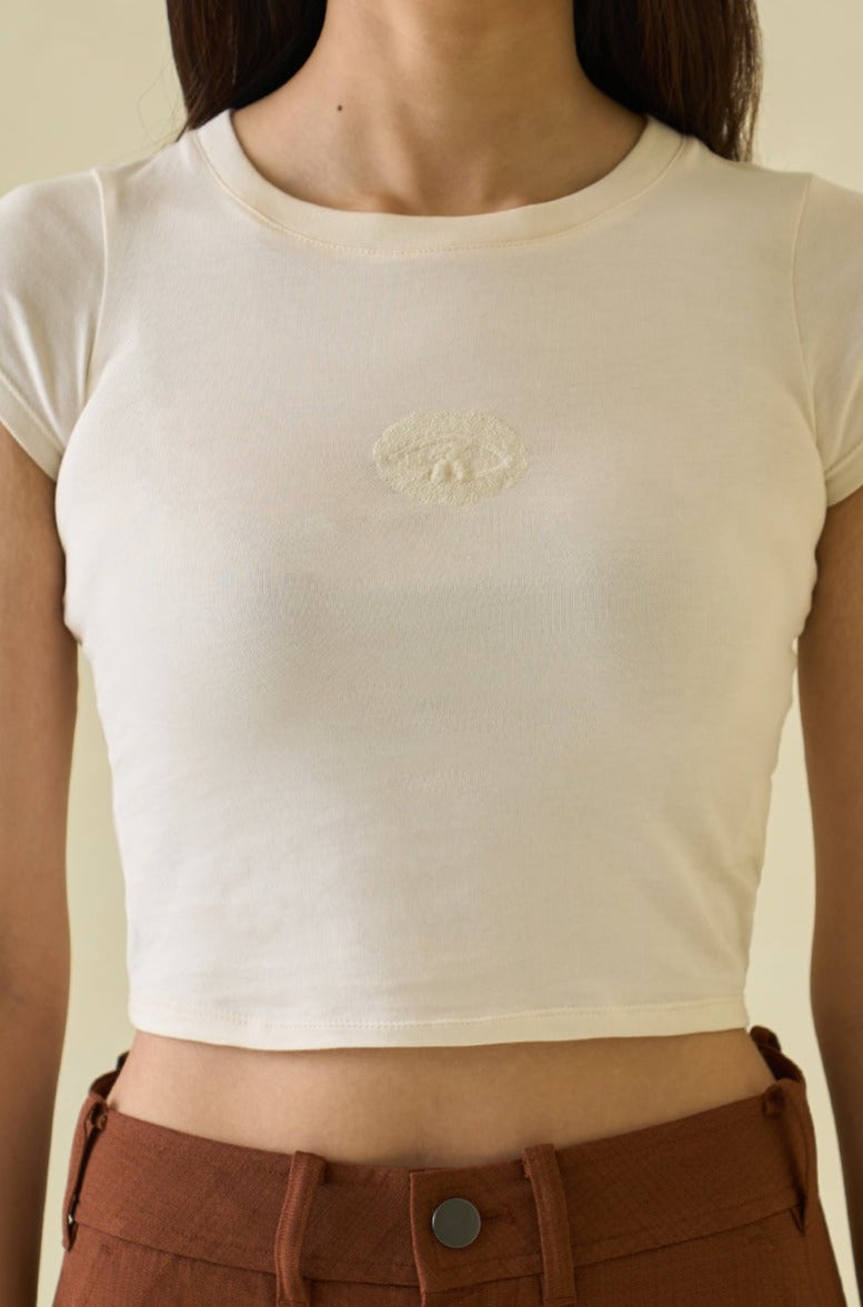Women Cream Third Eye Cotton Tee