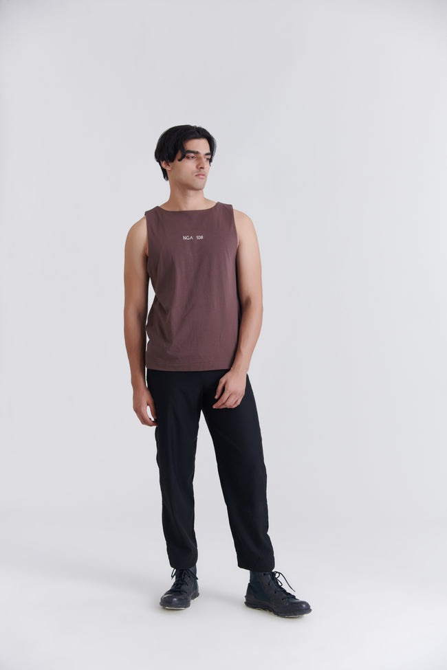 Men Brown NGA 108 Cotton Tank Top