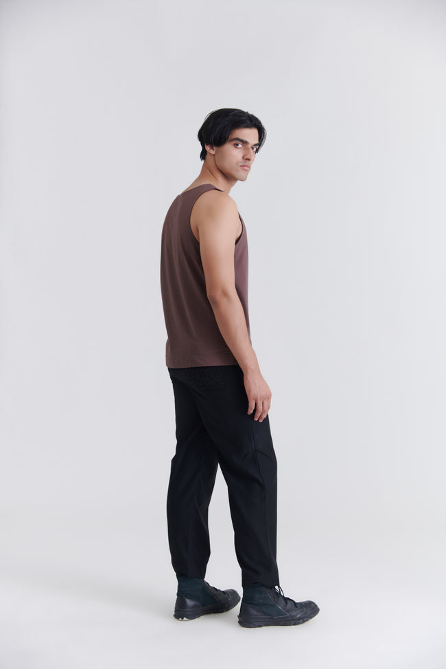 Men Brown NGA 108 Cotton Tank Top