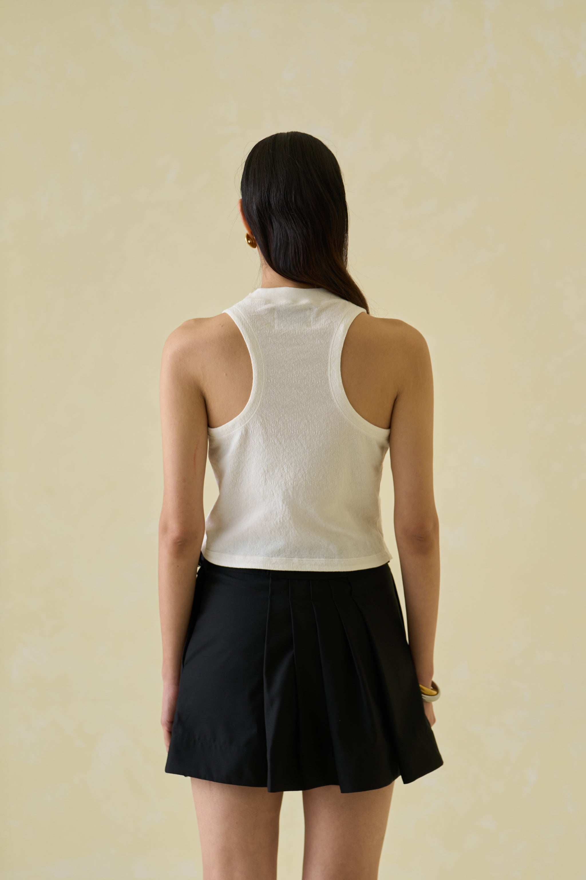 Women White Third Eye Cotton Tank Top