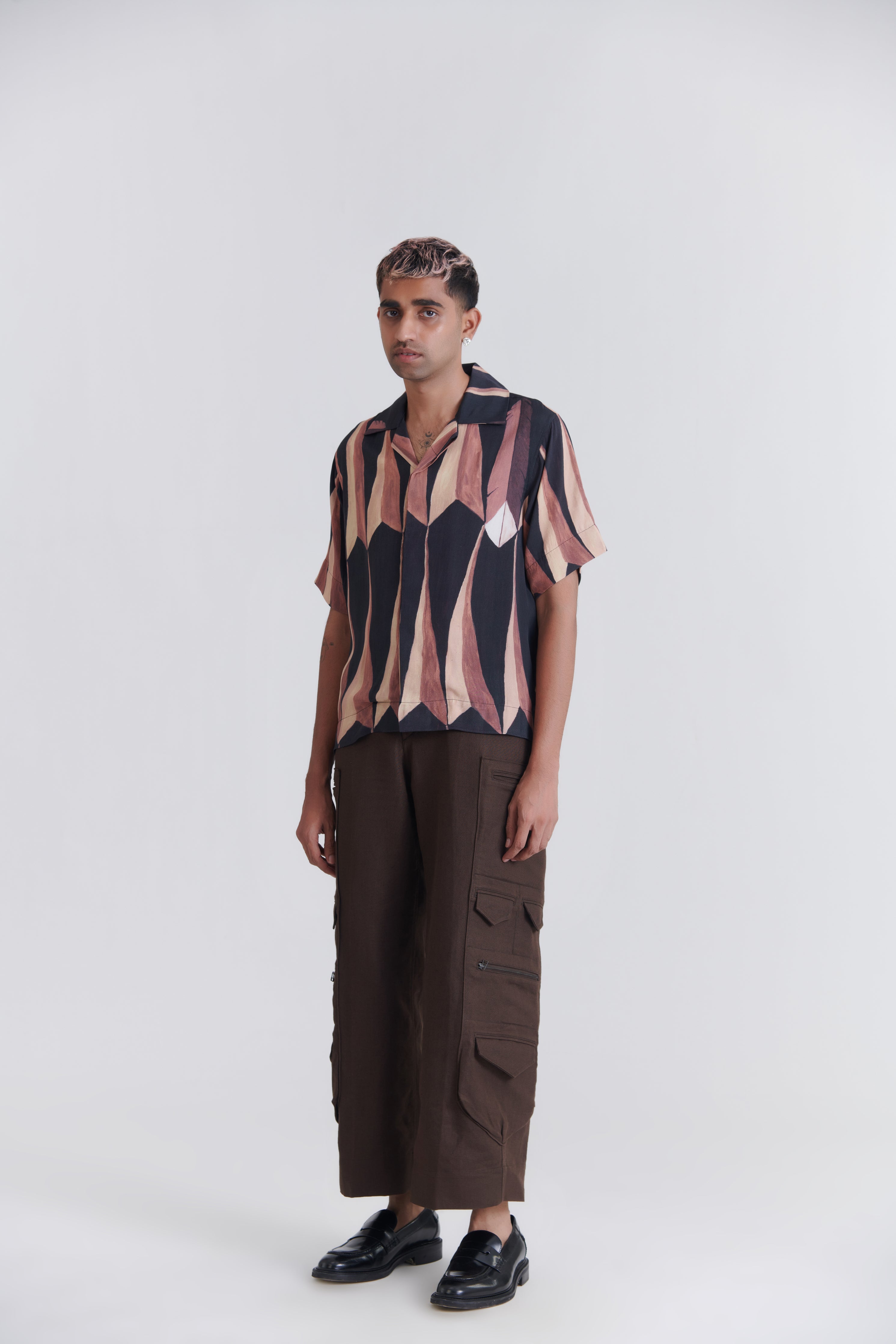 Unisex Black Pandan Resort Cotton Shirt
