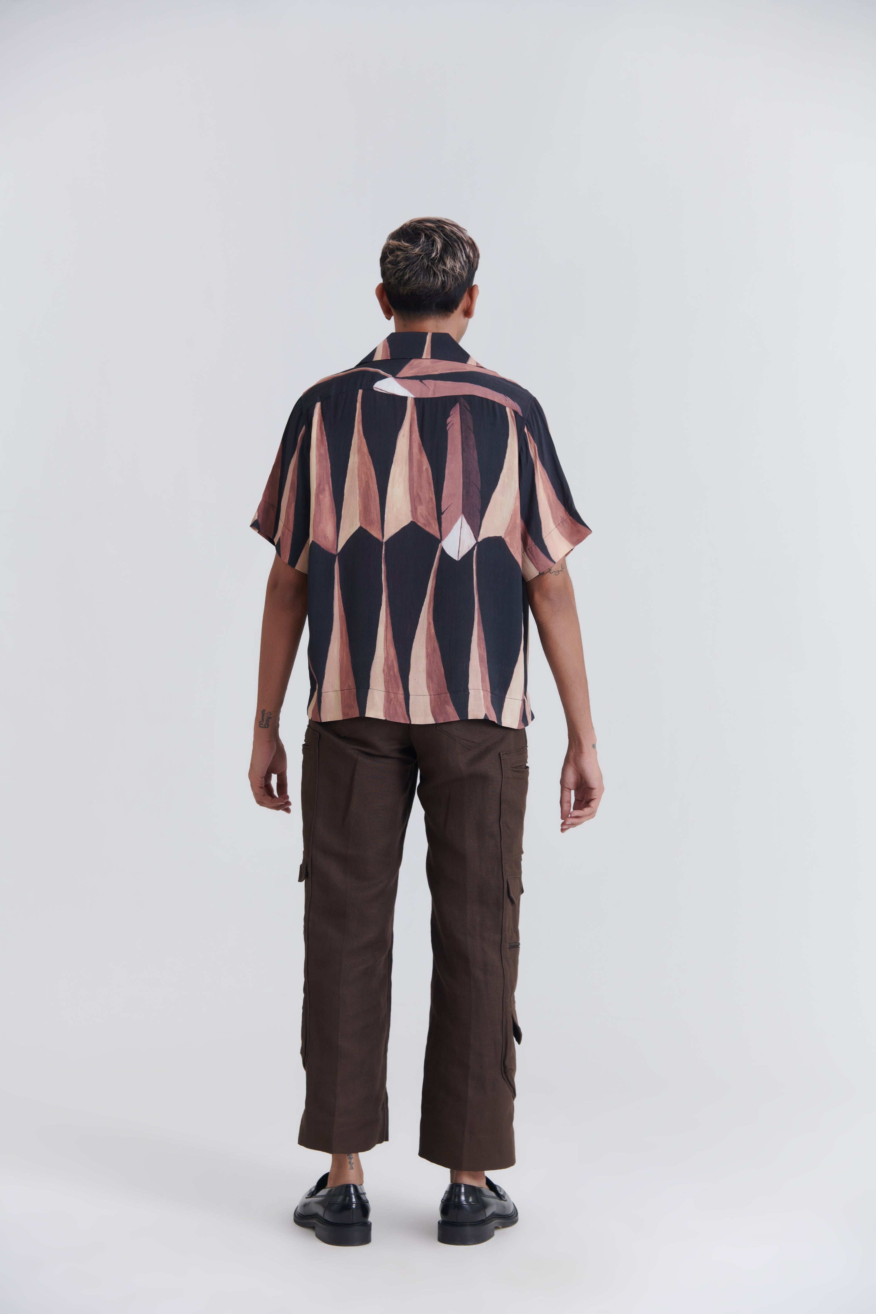 Unisex Black Pandan Resort Cotton Shirt