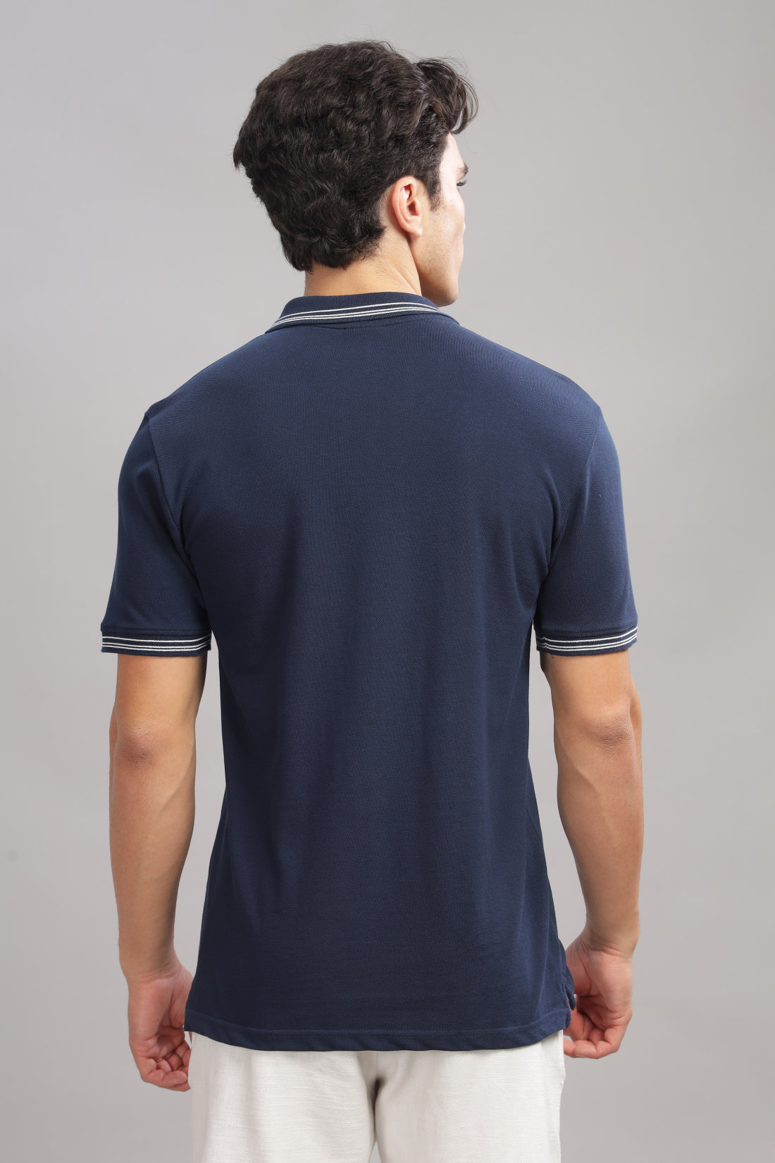 Men Navy Regular Fit Polo T-Shirt