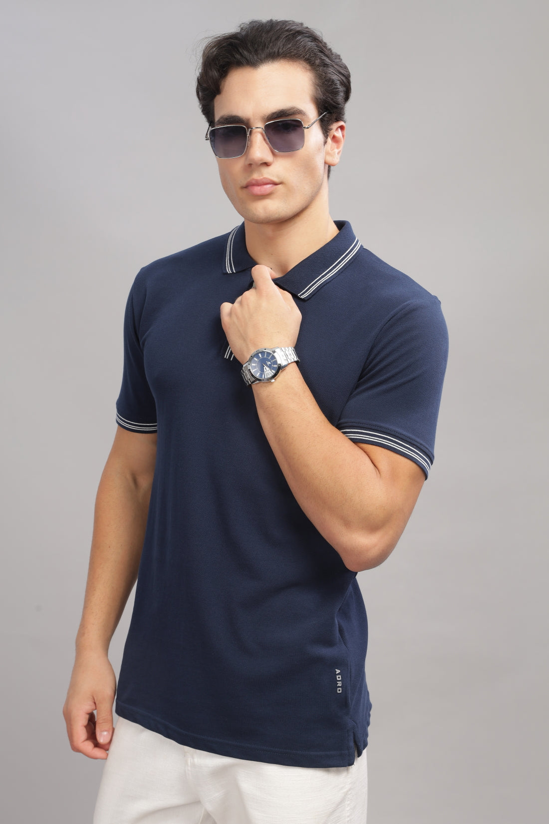 Men Navy Regular Fit Polo T-Shirt