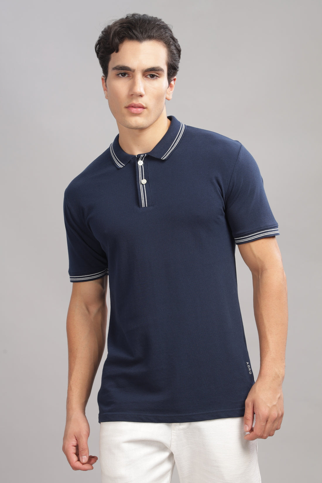 Men Navy Regular Fit Polo T-Shirt