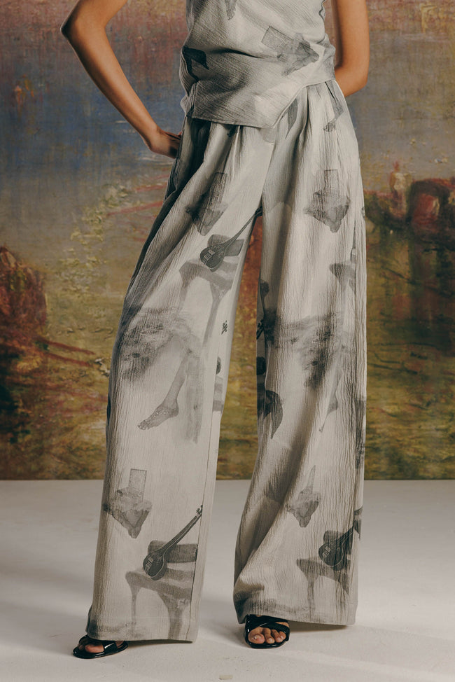 Women Multi Surrealist Crepe Bollywood Pants