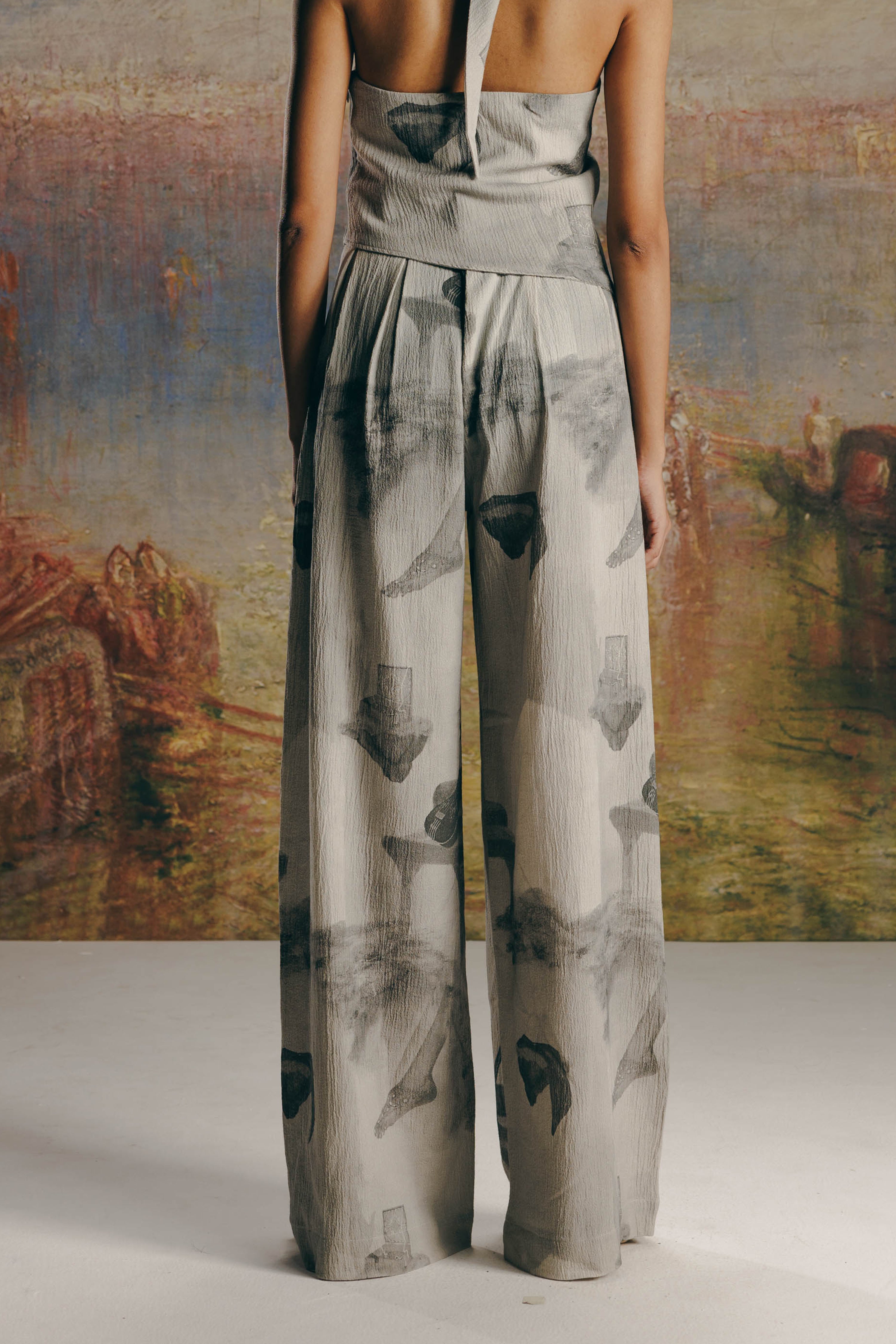 Women Multi Surrealist Crepe Bollywood Pants