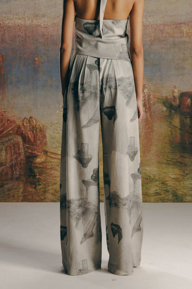 Women Multi Surrealist Crepe Bollywood Pants