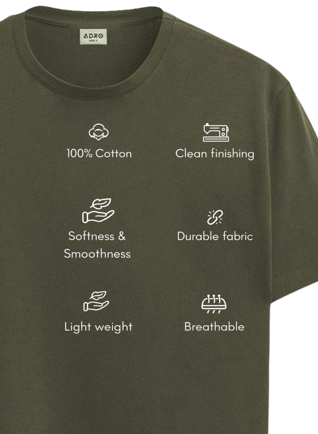 Men Olive Cotton Printed  T-Shirt