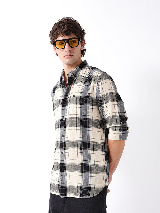 Men Black Checked Shirt