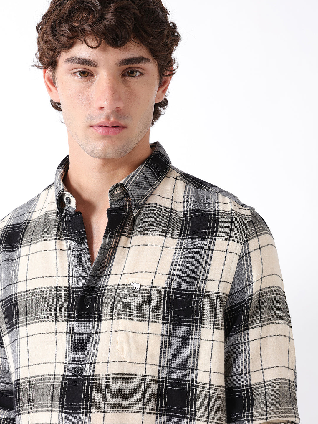 Men Black Checked Shirt