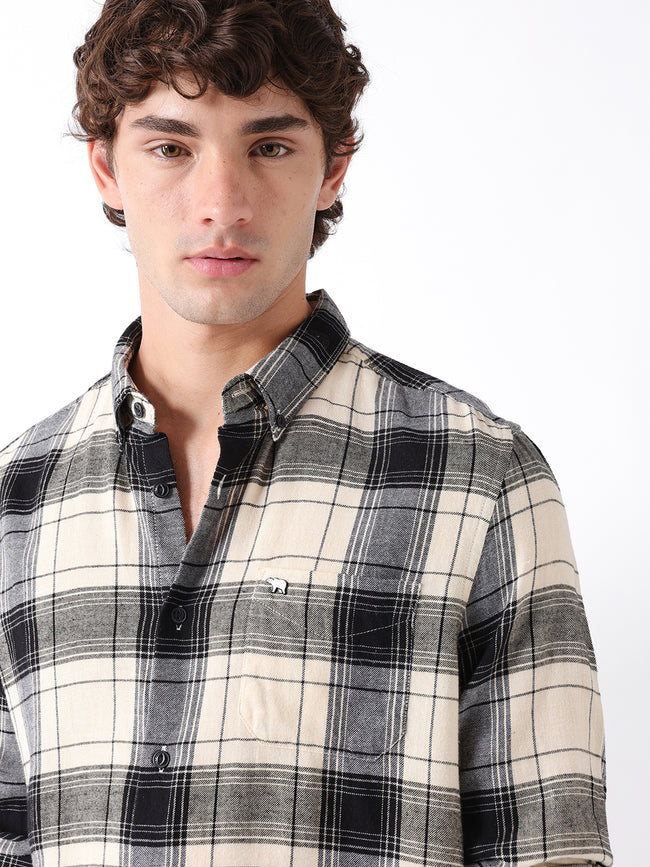 Men Black Checked Shirt