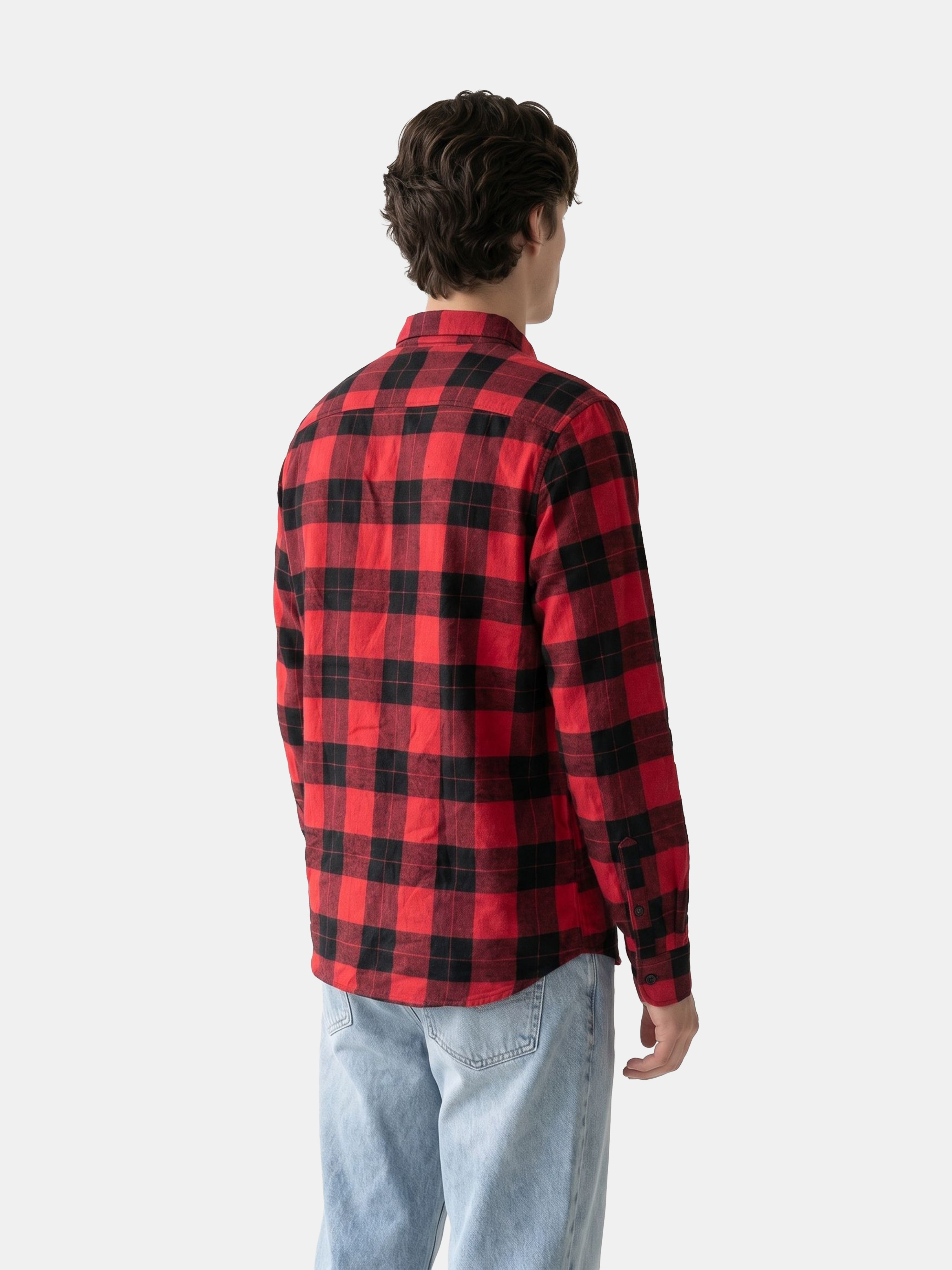Men Red Checked Shirt
