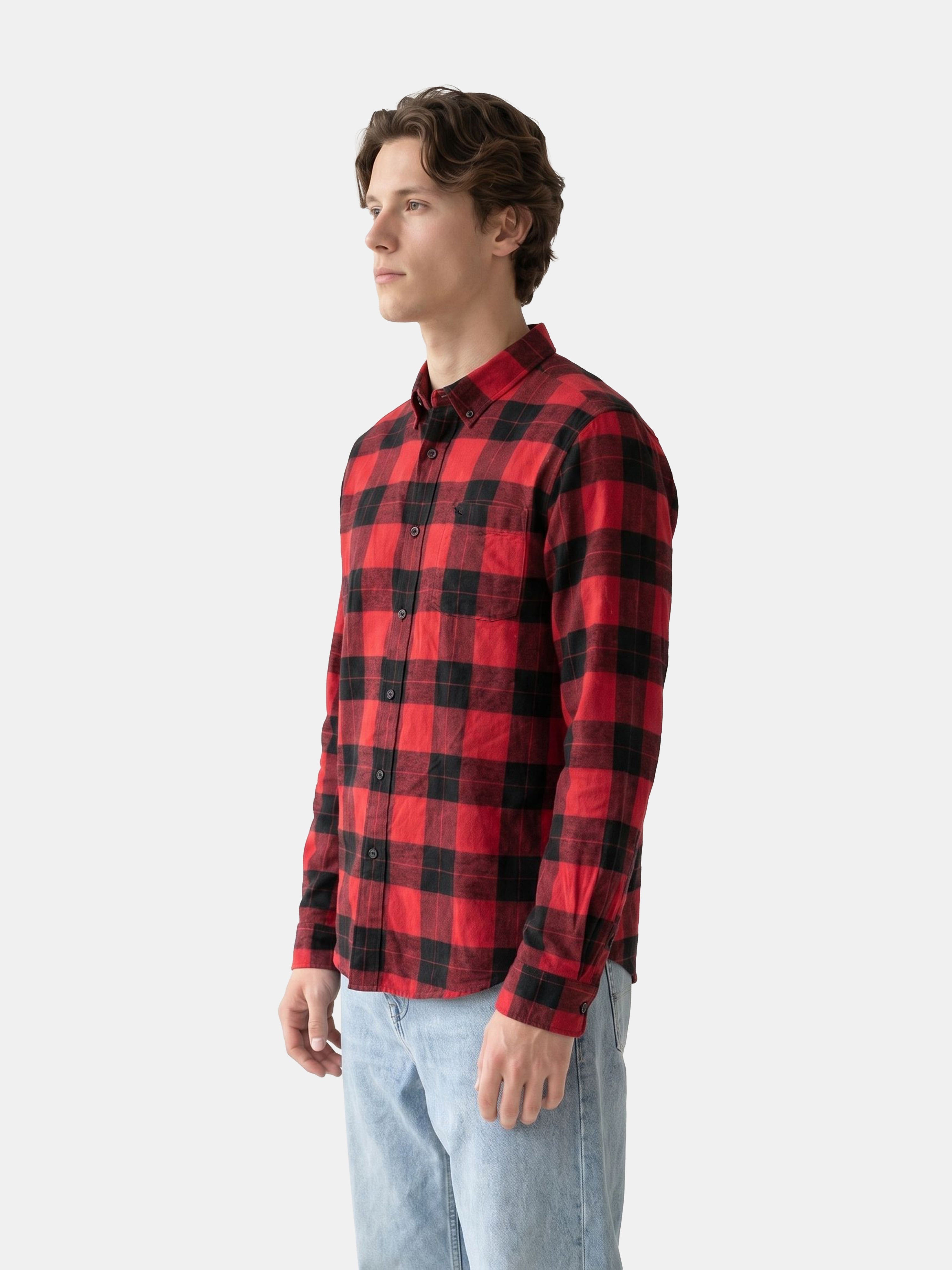 Men Red Checked Shirt