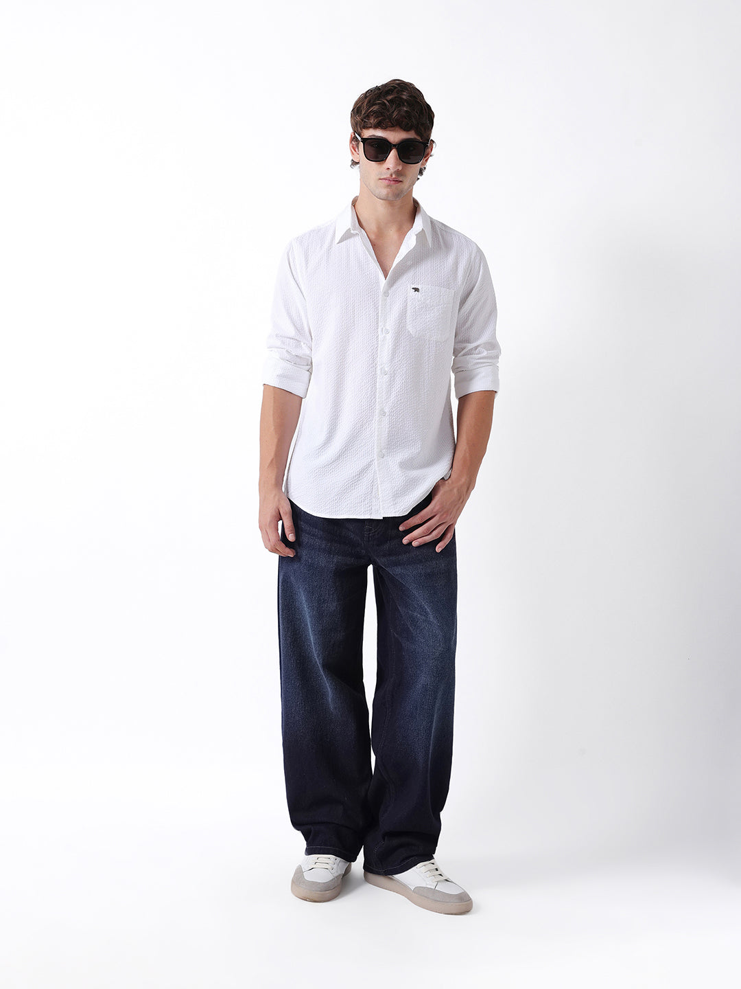 Men White Casual Shirt