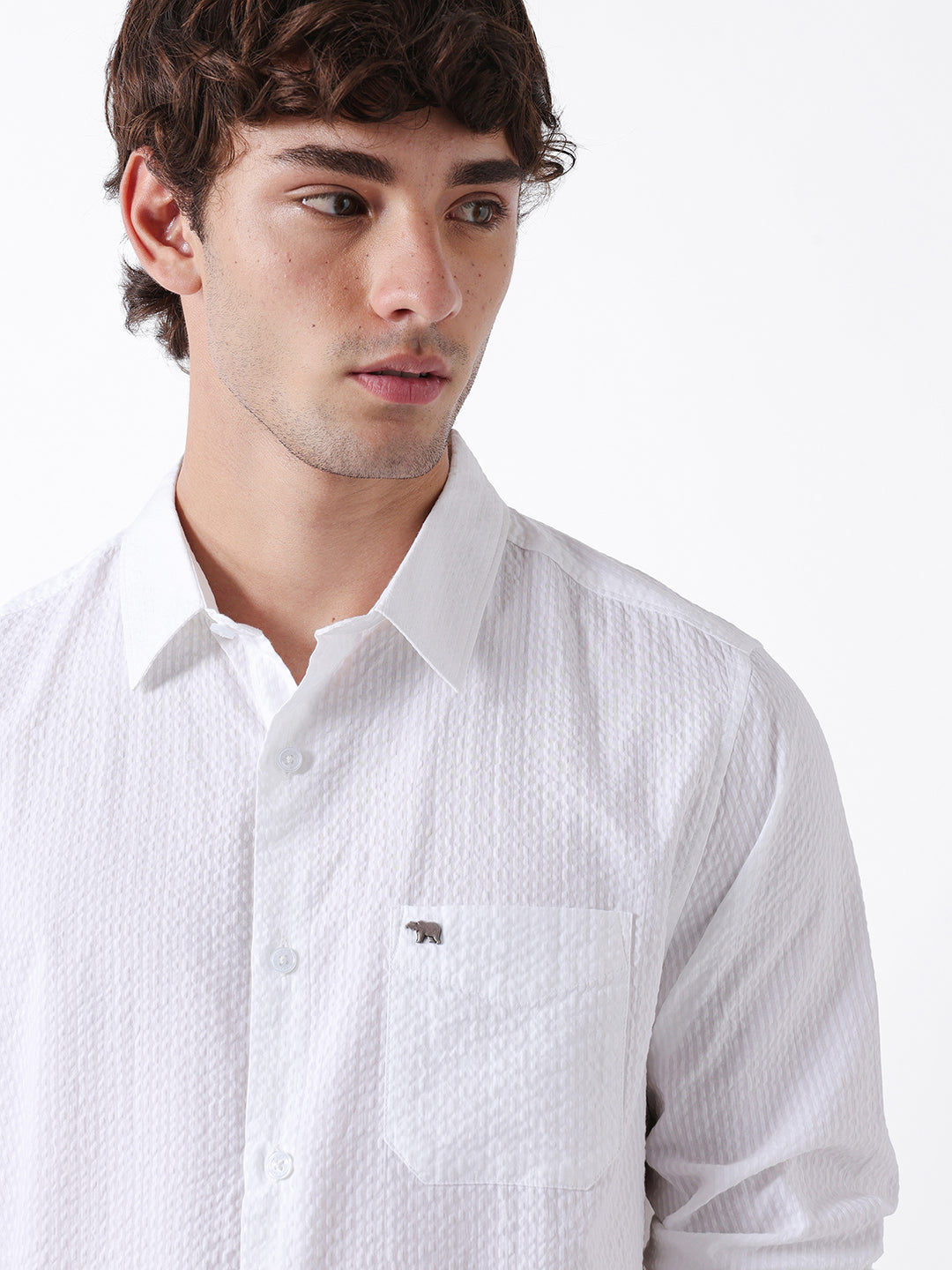 Men White Casual Shirt