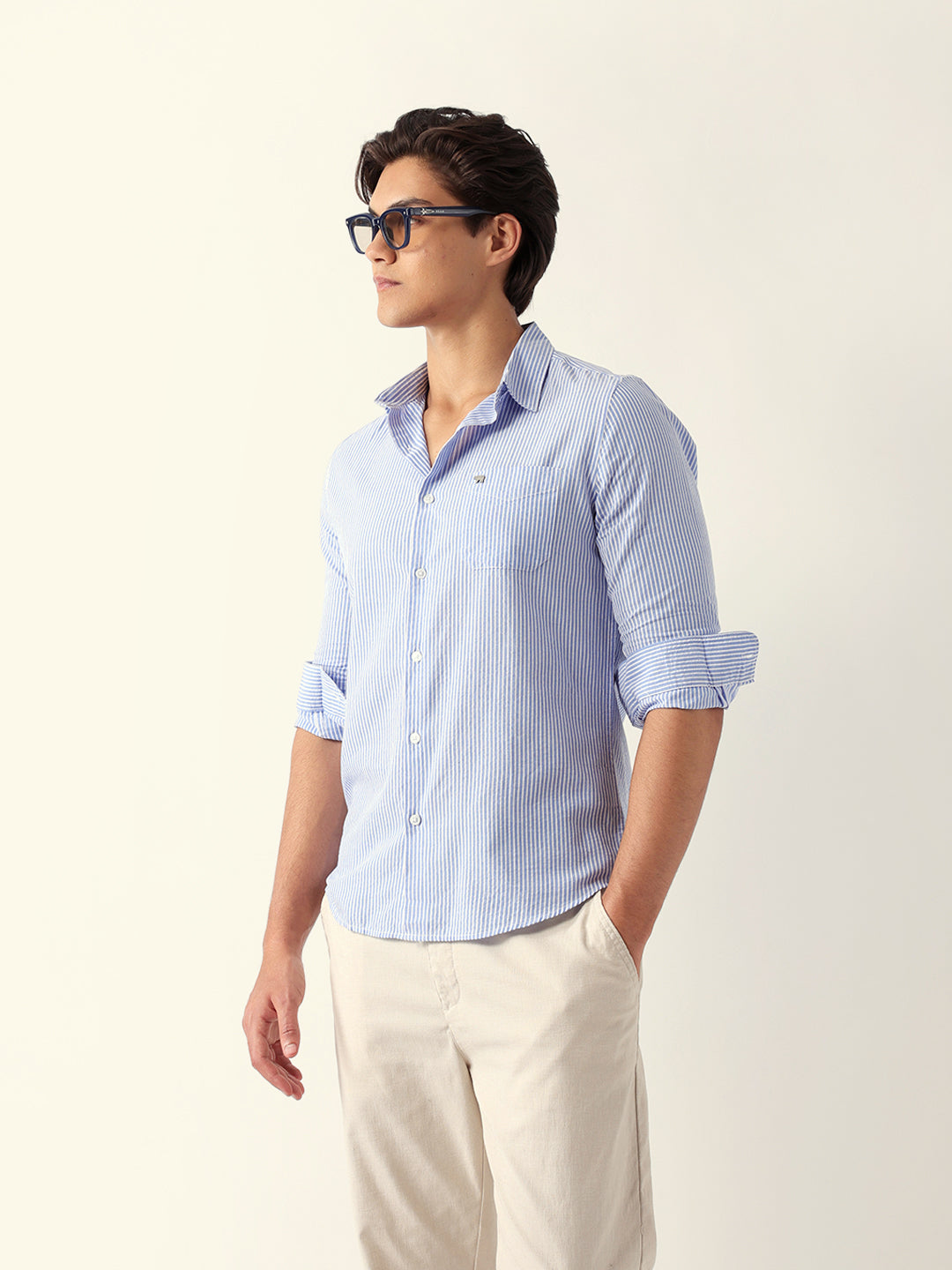 Men Blue Casual Shirt