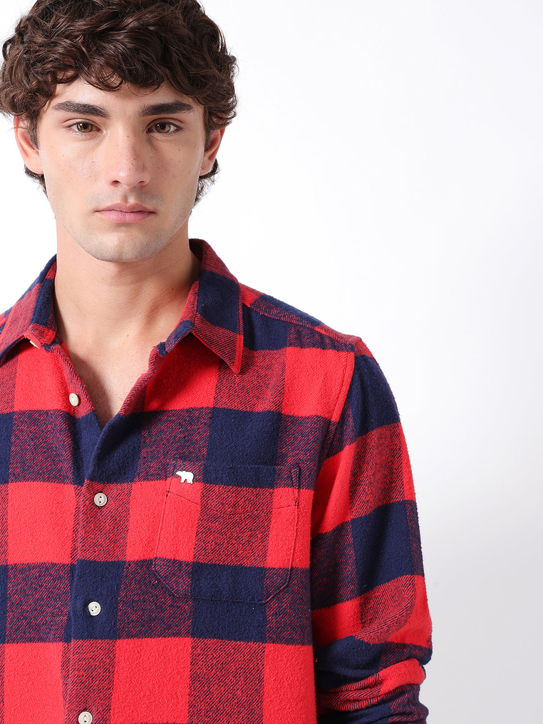 Men Red Checked Shirt