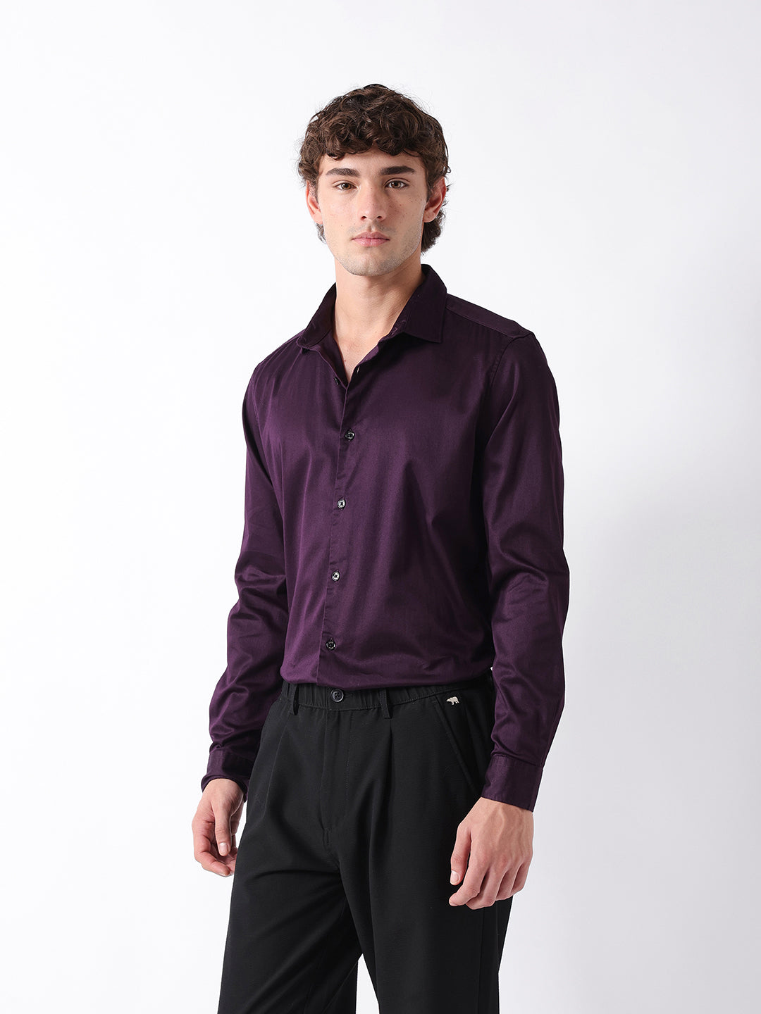Men Purple Casual Shirt