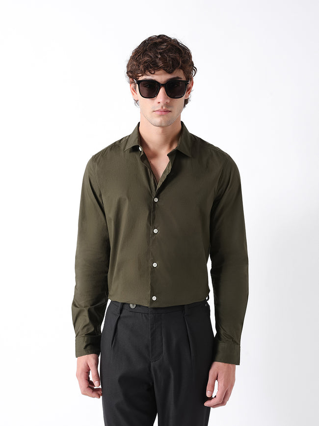 Men Olive Formal Shirt