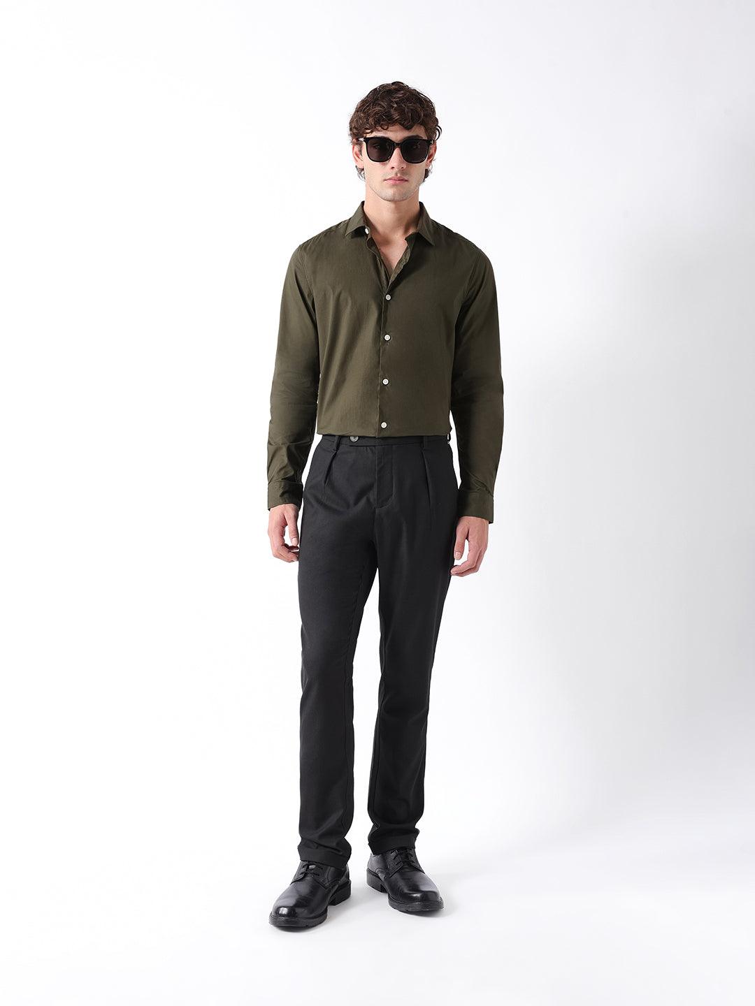 Men Olive Formal Shirt
