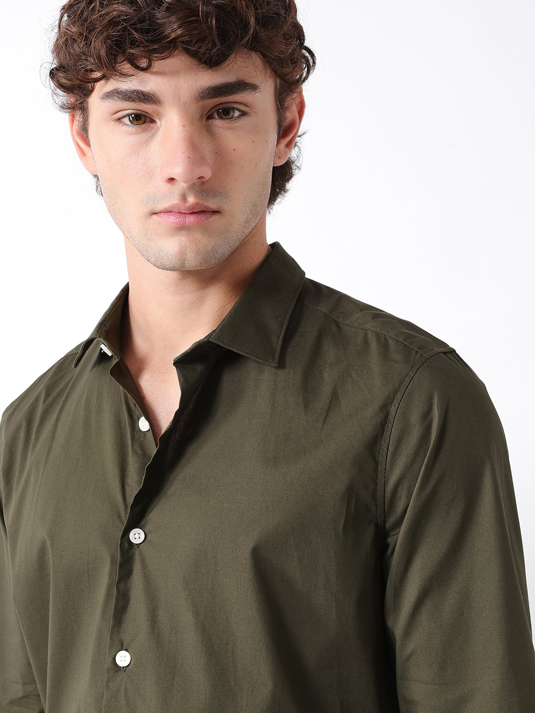Men Olive Formal Shirt