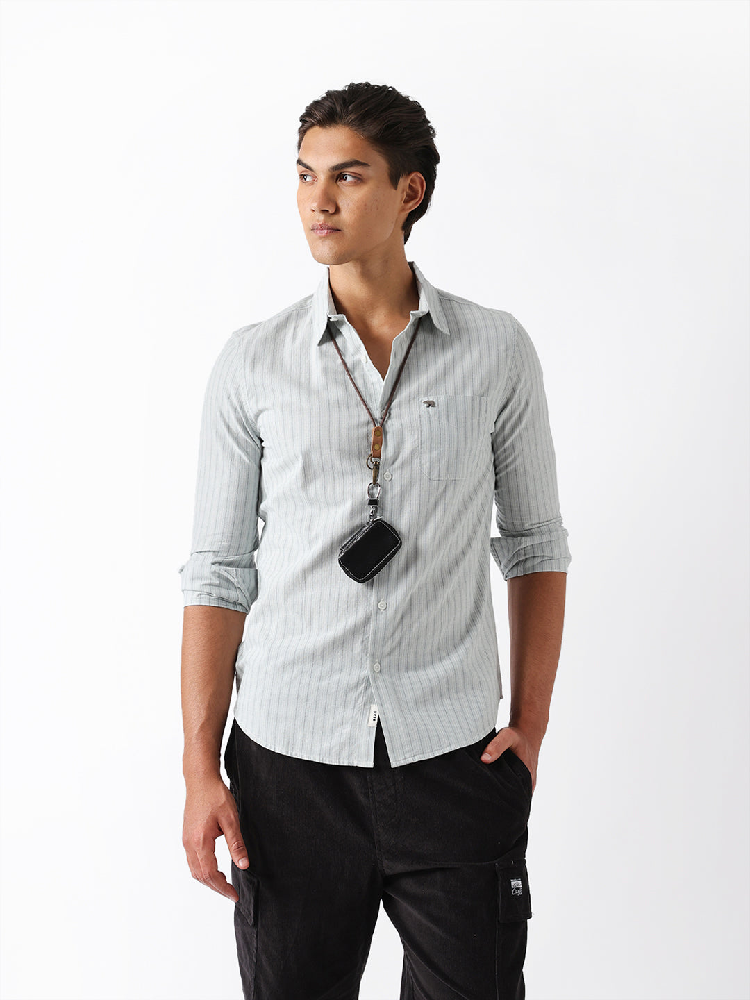 Men Grey Casual Shirt