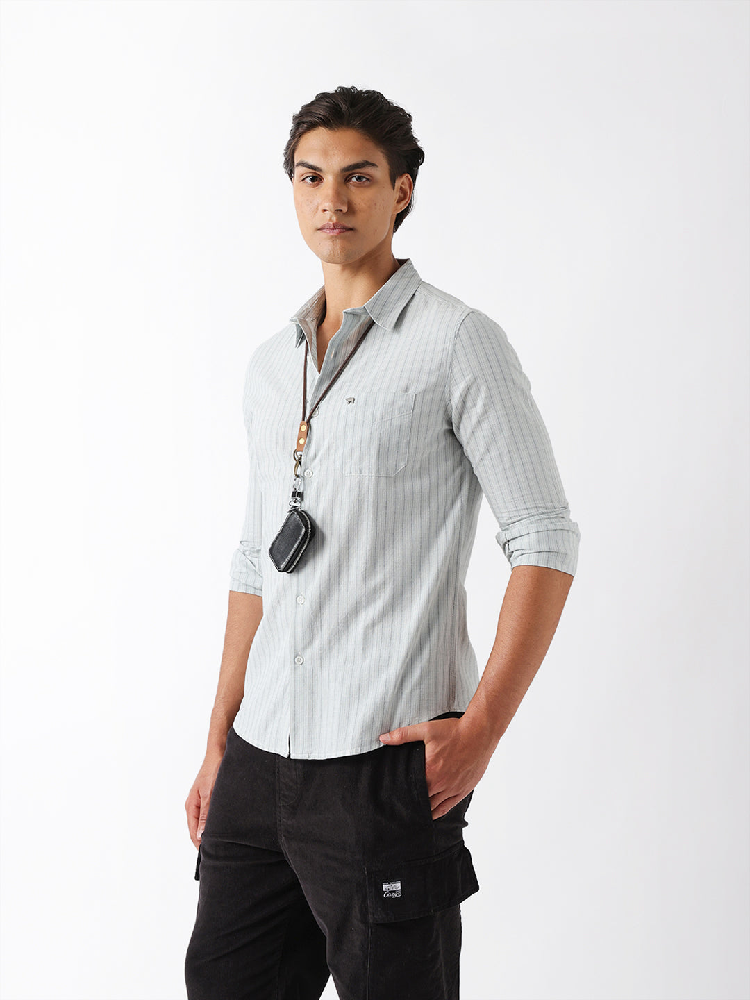 Men Grey Casual Shirt