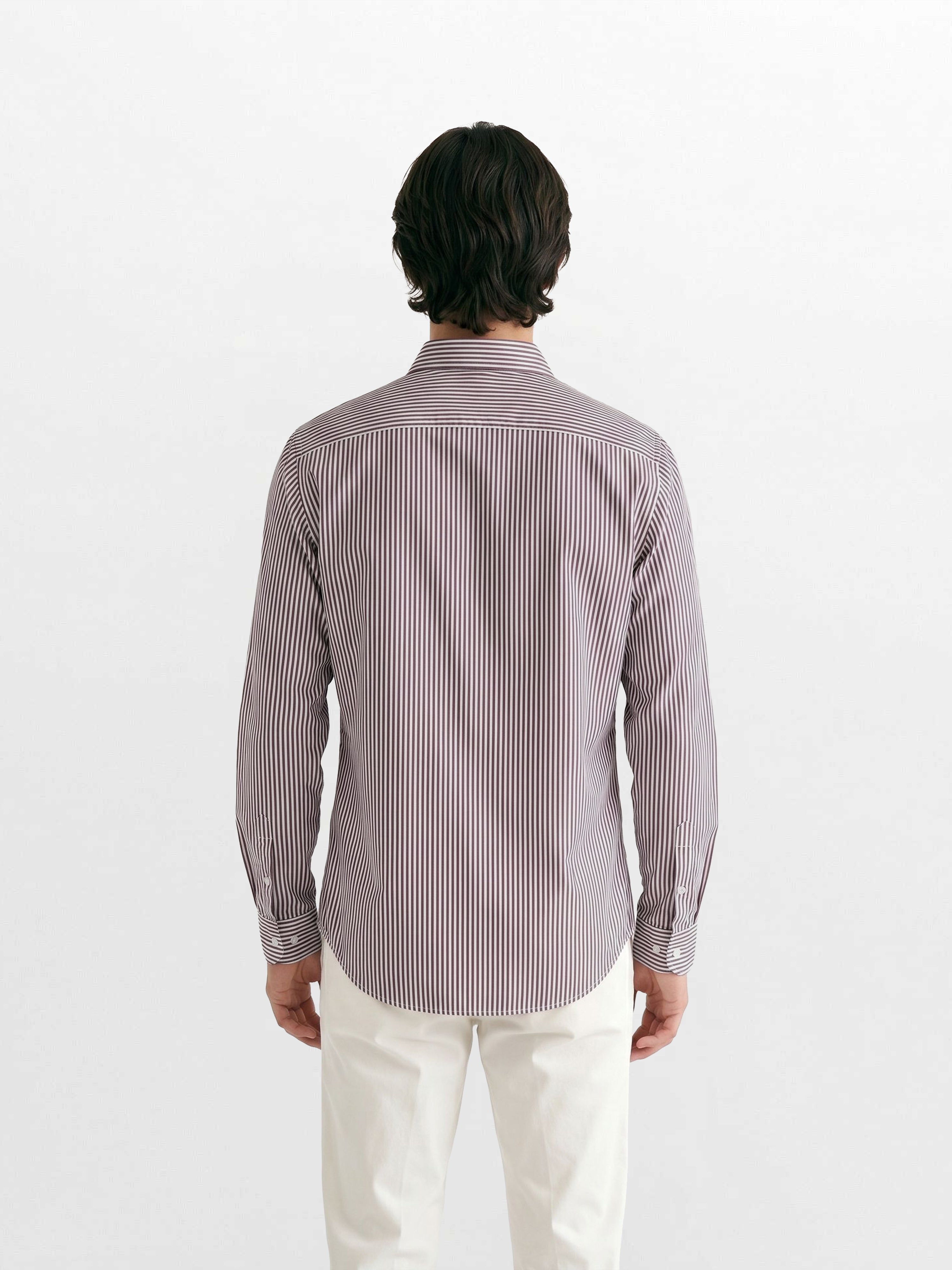 Men Maroon Striped Shirt