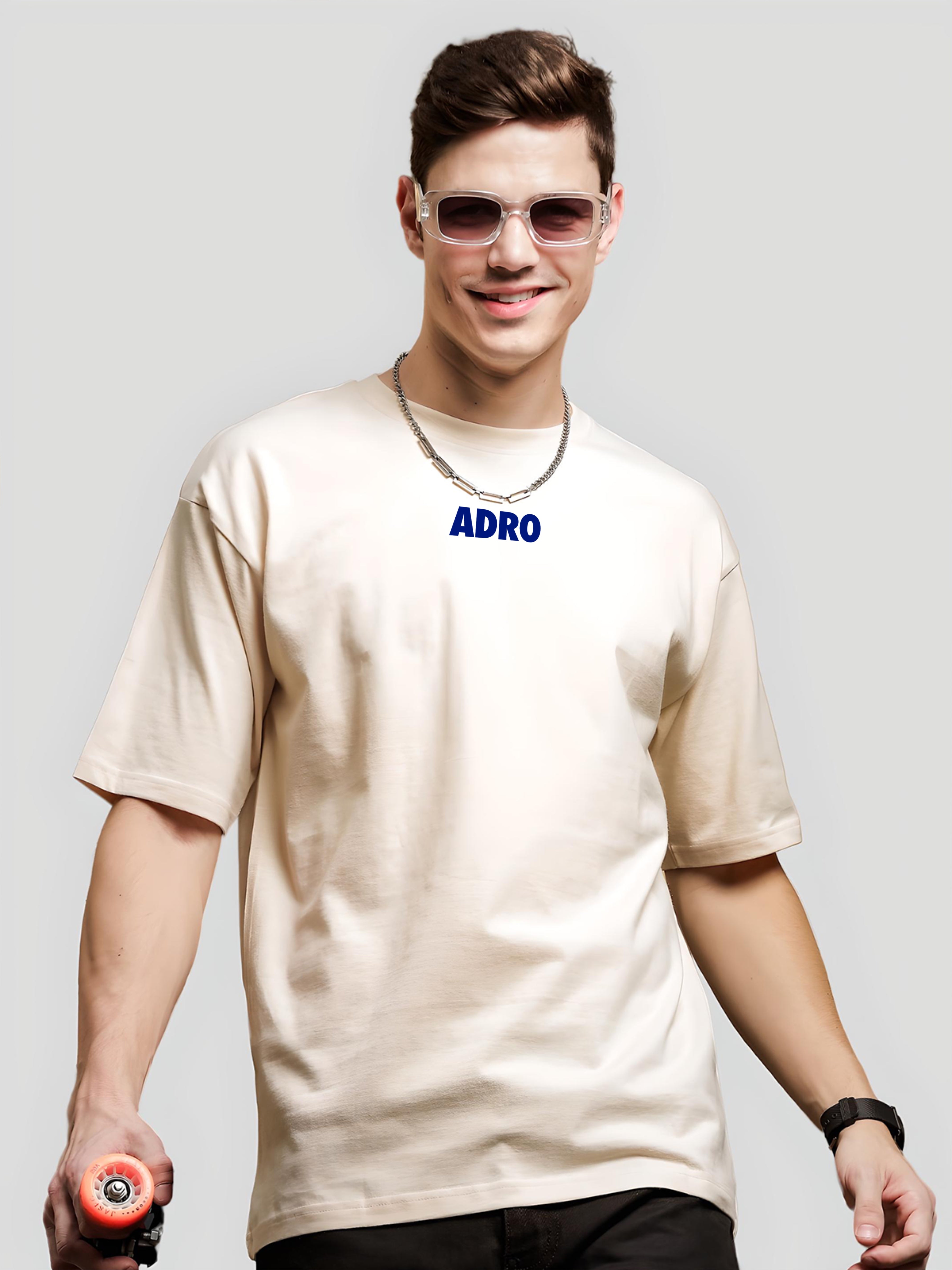 Men Beige Oversized T-Shirt