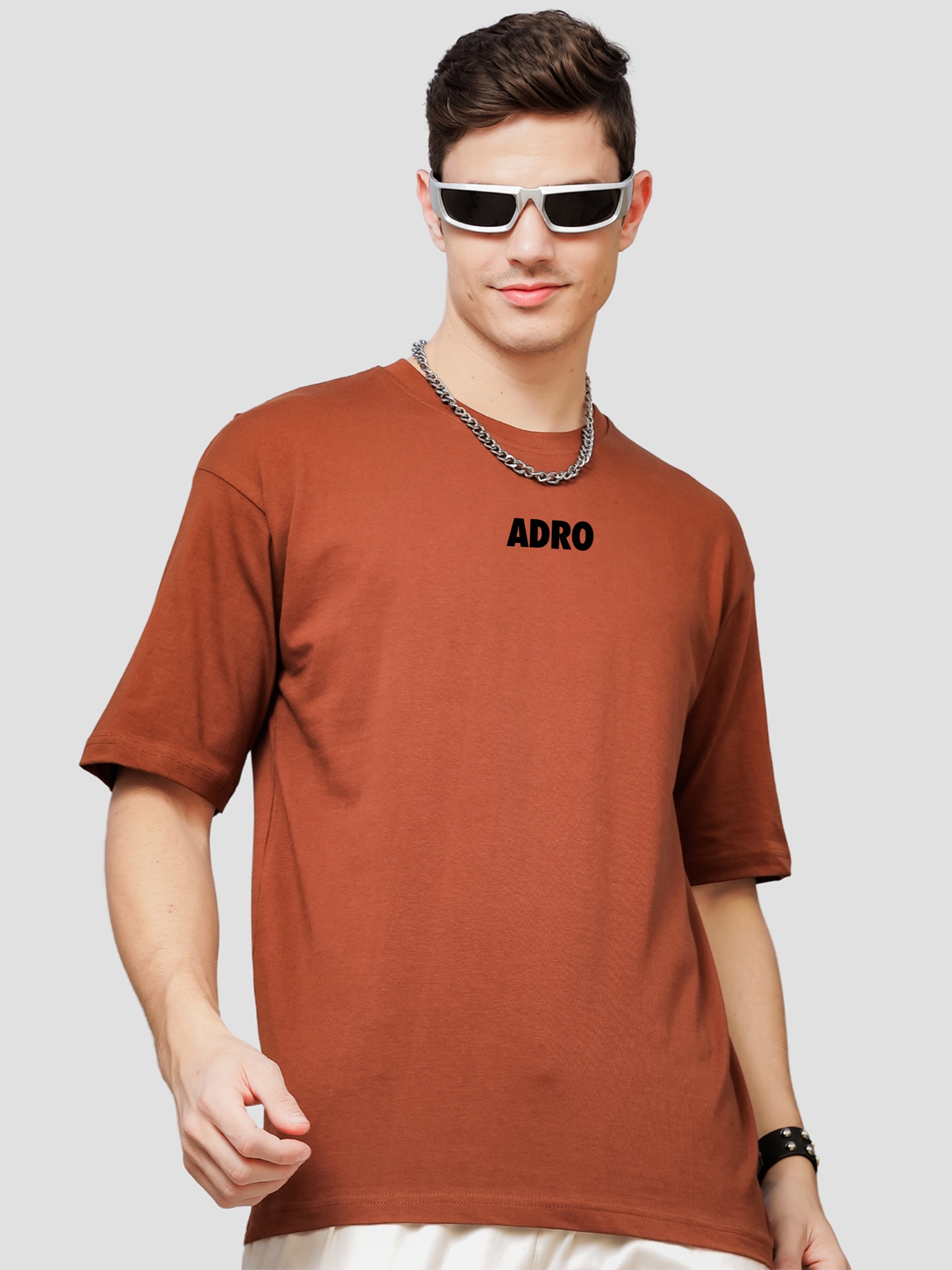 Men Brown Oversized T-Shirt