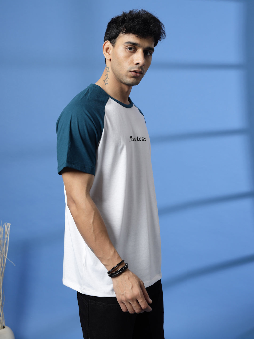 Men White Typography Oversized T-Shirt