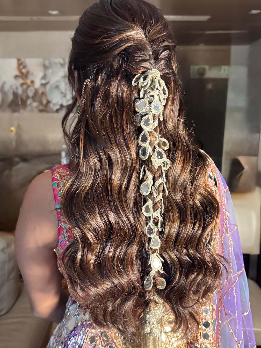 Gold Mirror Parandi with Tassel