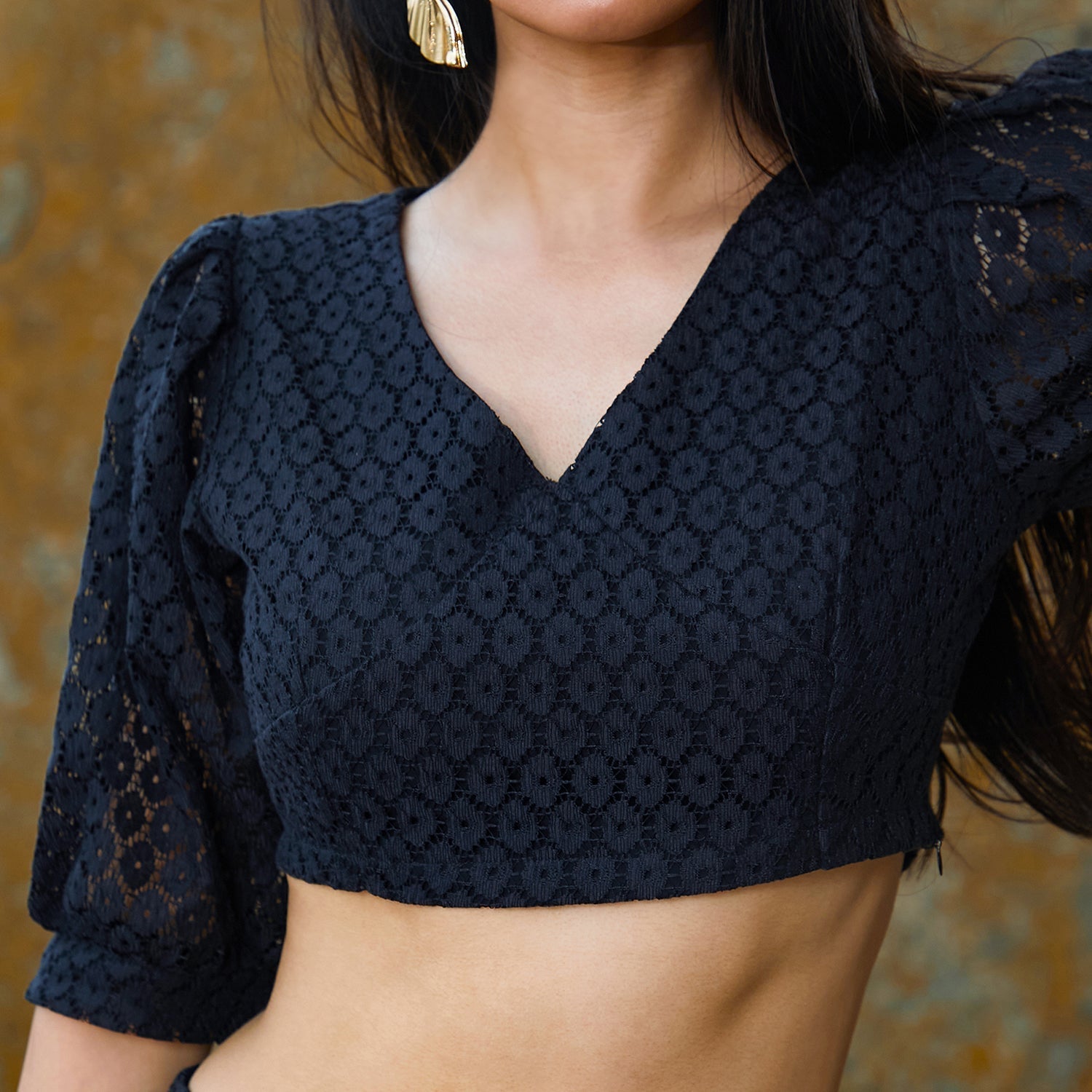 Women Black Ditsy Floral Co-Ord Set