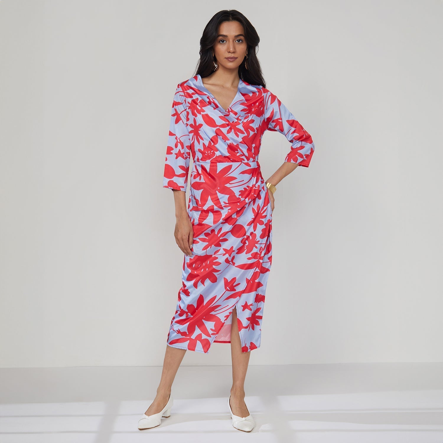 Women Multi Contrast Botanical Dress