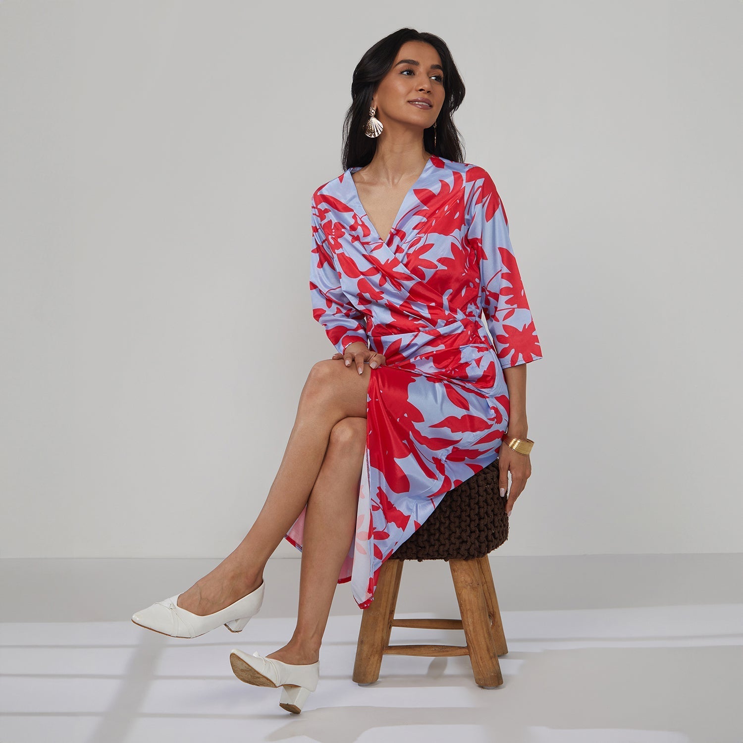 Women Multi Contrast Botanical Dress
