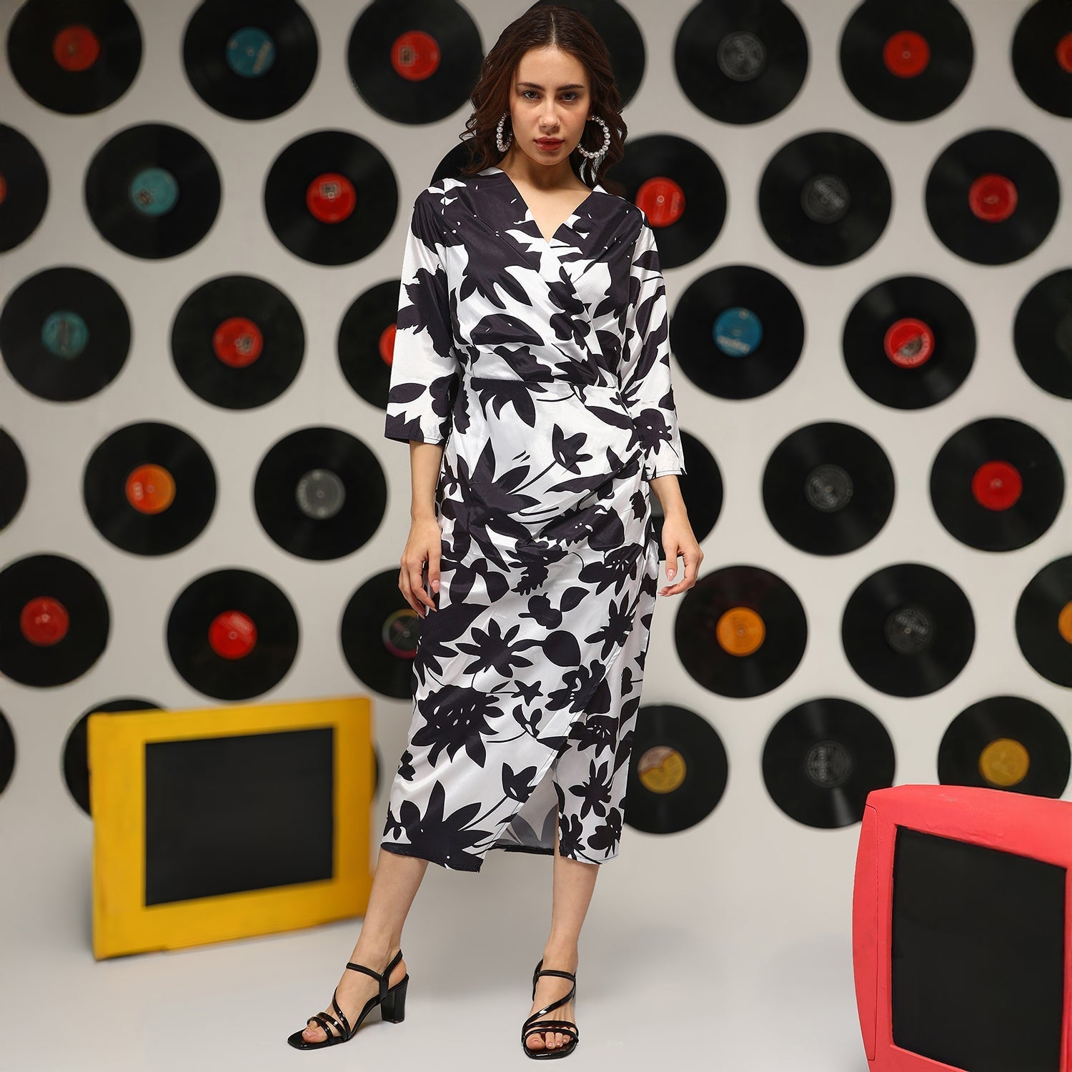 Women Multi Contrast Botanical Dress
