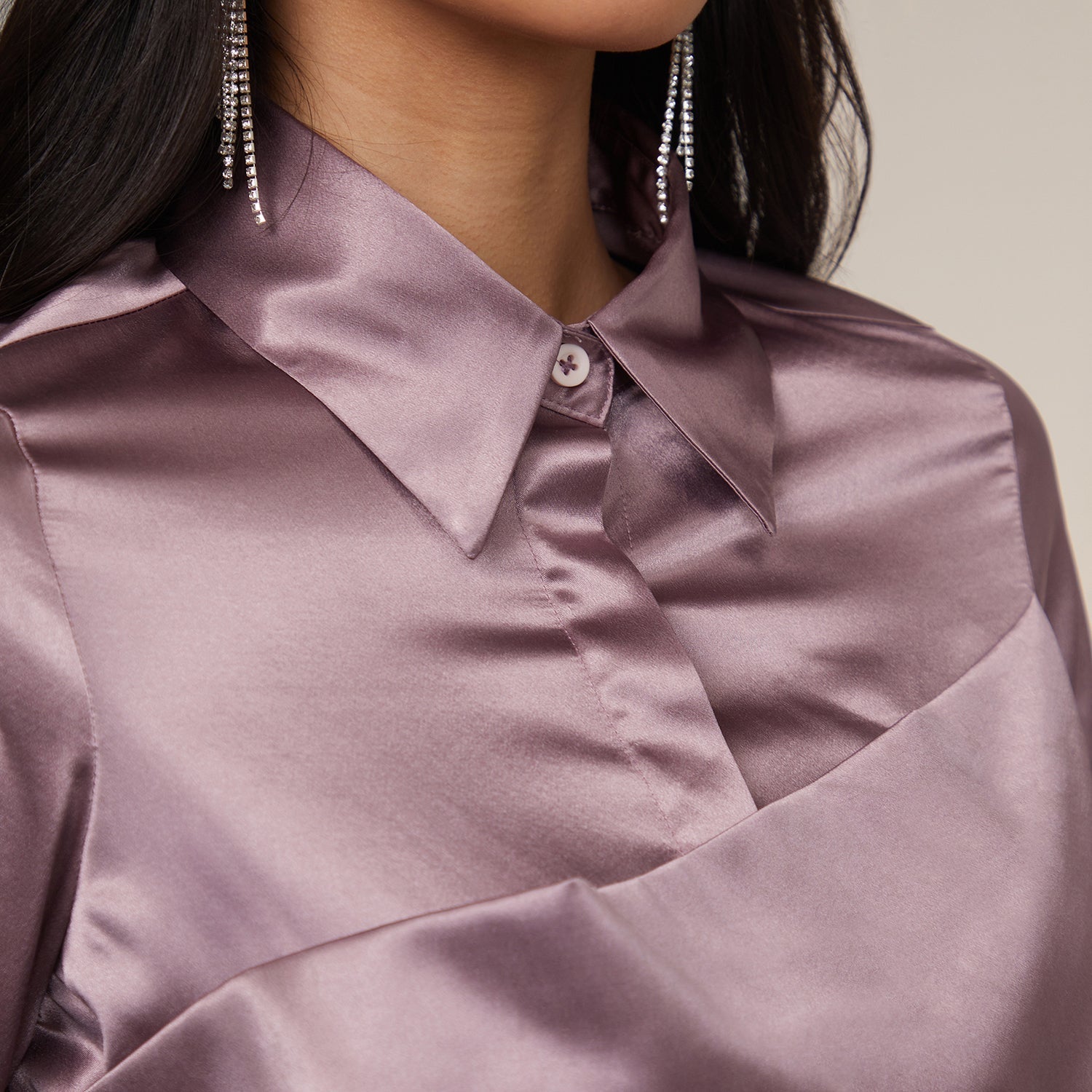 Women Purple Draped Shirt Dress
