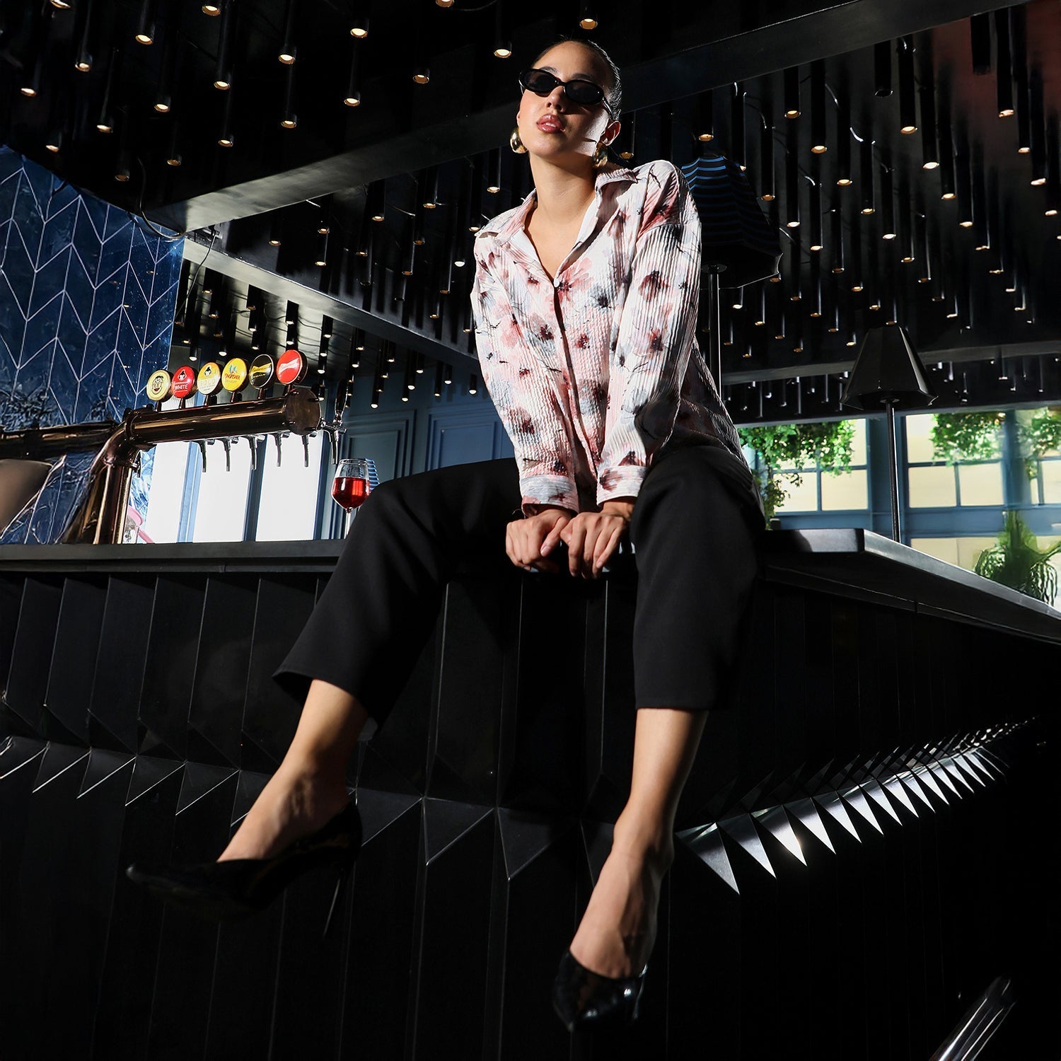 Women White Textured Oversized Shirt