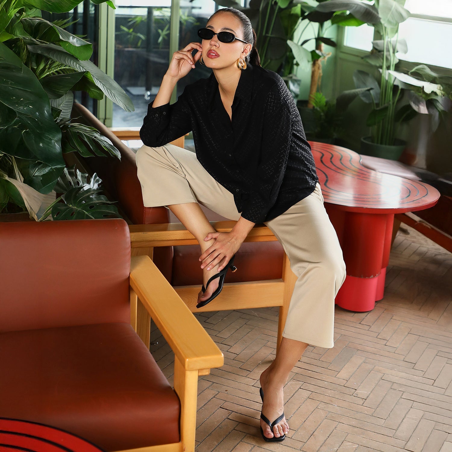 Women Black Oversized Shirt