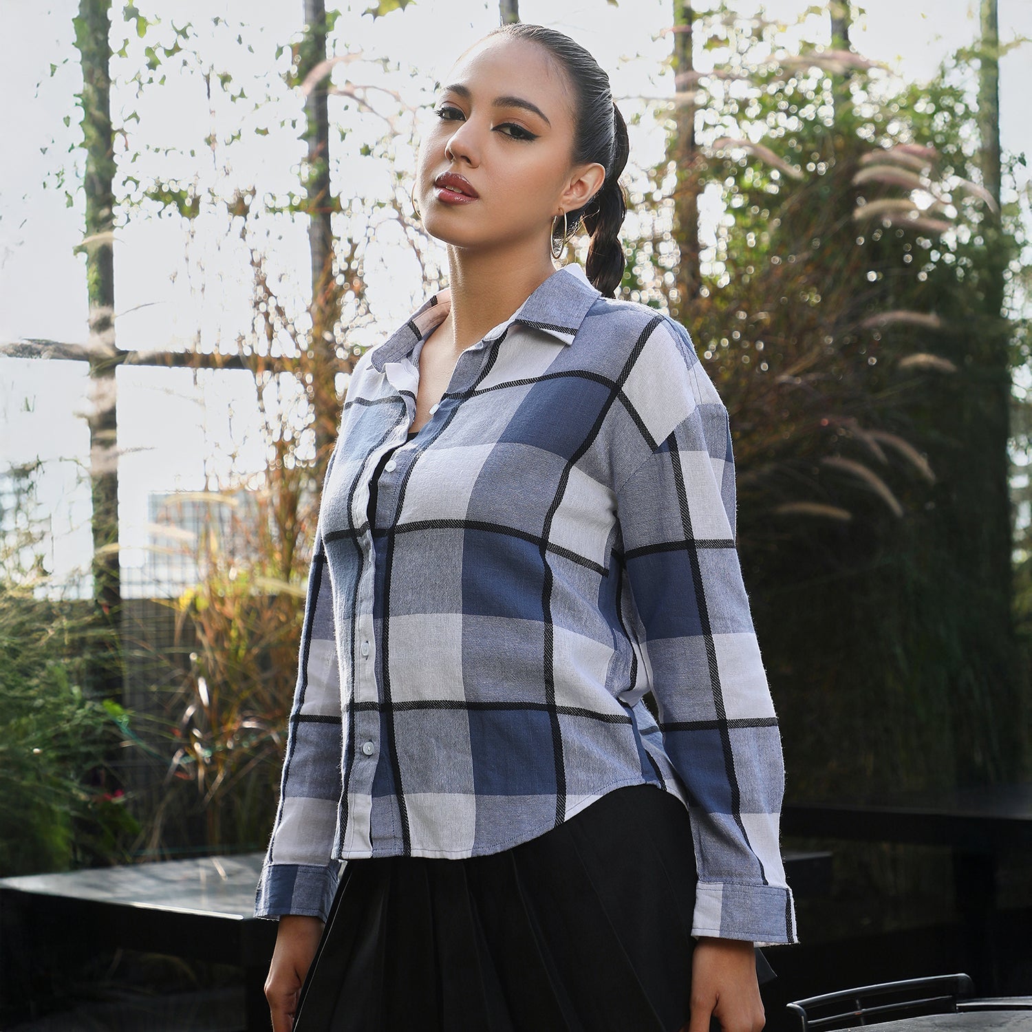 Women Blue Oversized Shirt