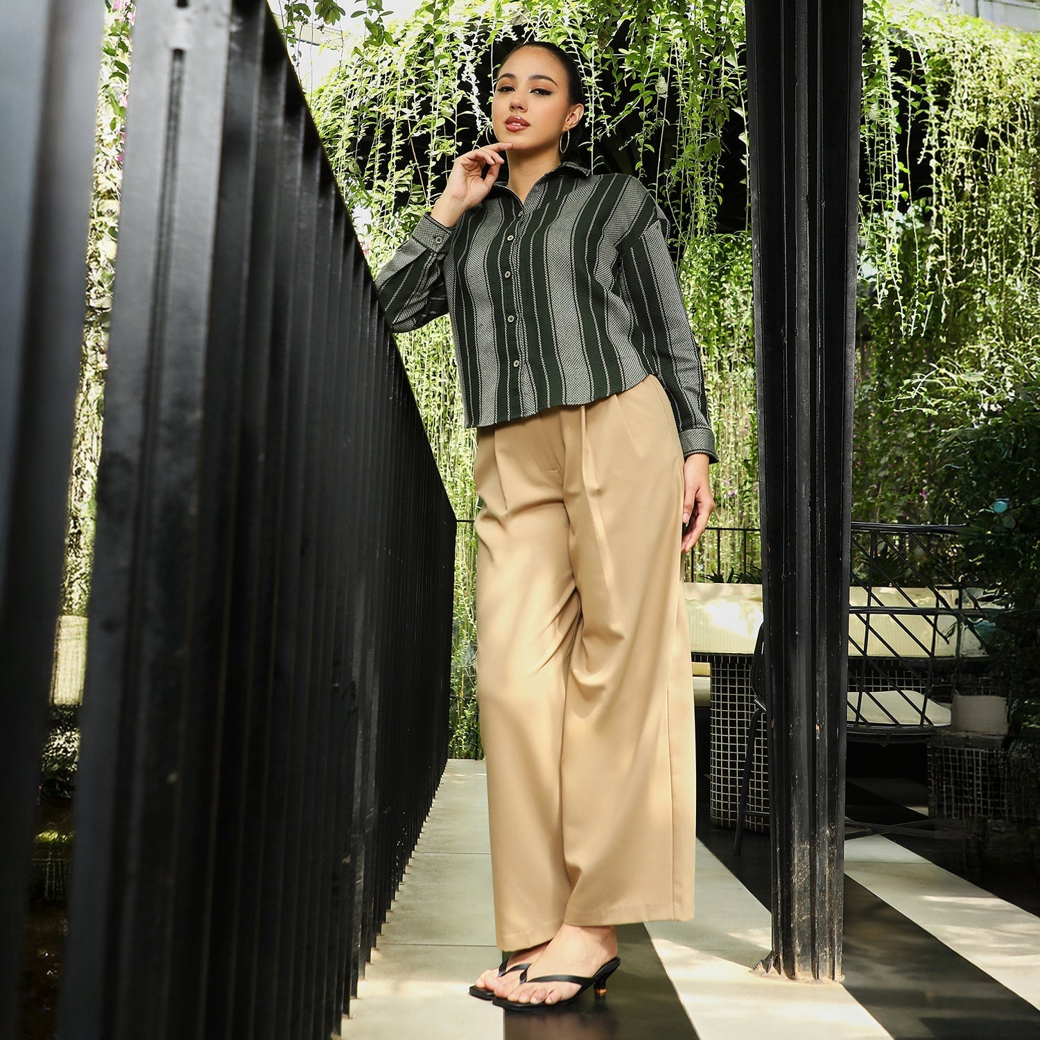 Women Green Oversized Shirt