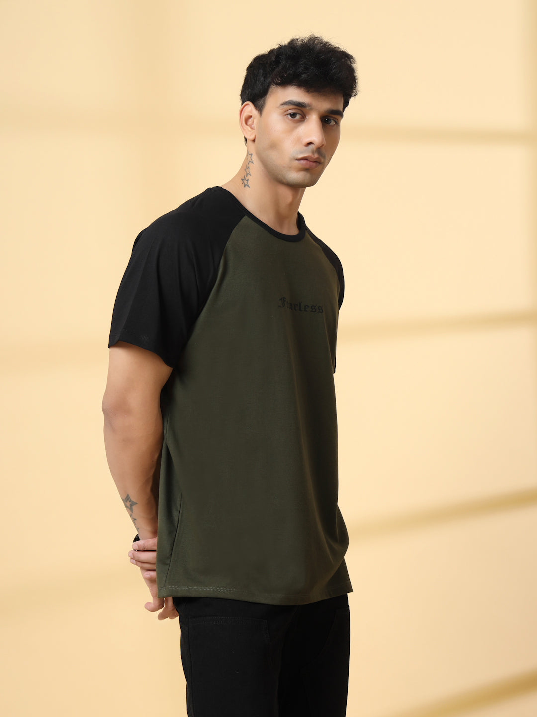Men Green Typography Oversized T-Shirt