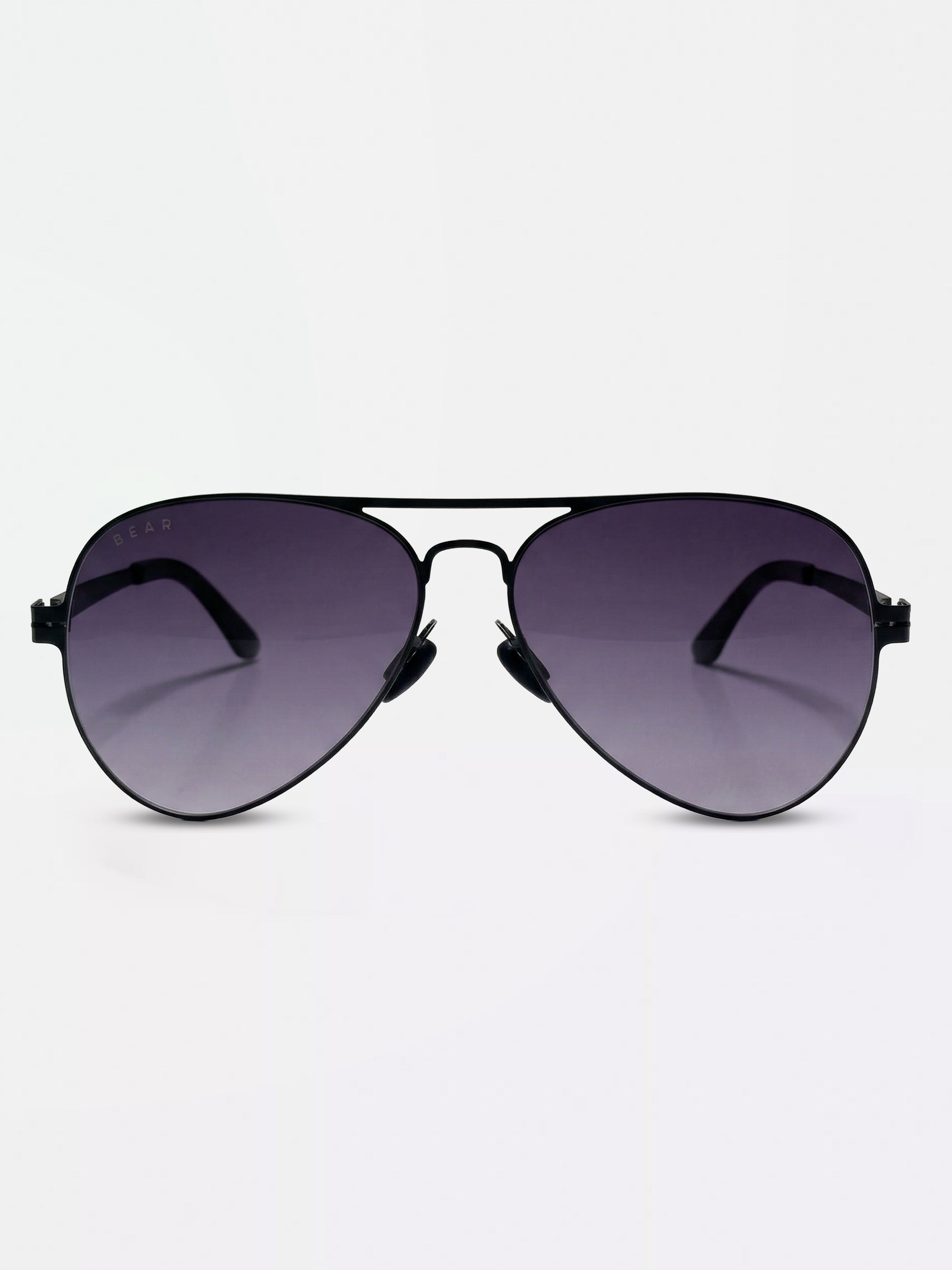 Men Classic Aviator Sunglasses with Gunmetal Black Frame and Purple Gradient Lenses