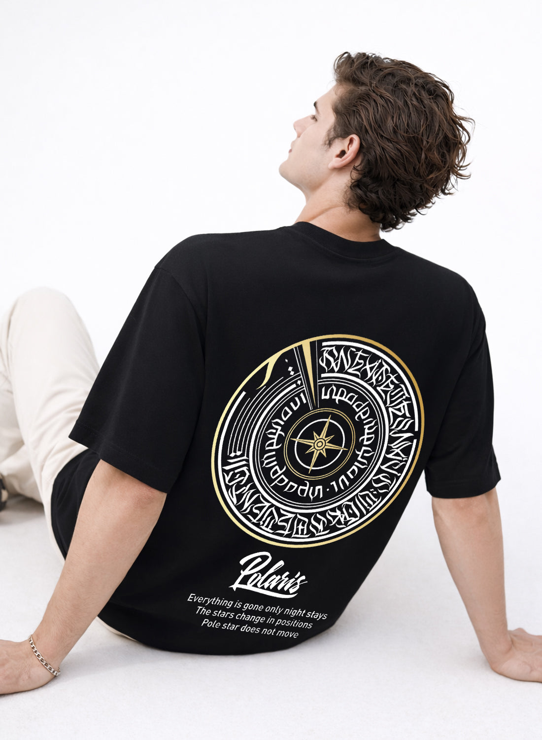 Men Oversize Fit Back Printed T-Shirt