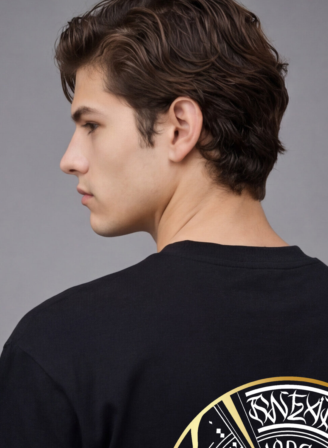Men Oversize Fit Back Printed T-Shirt