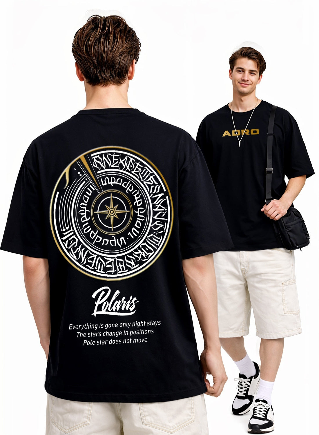 Men Oversize Fit Back Printed T-Shirt