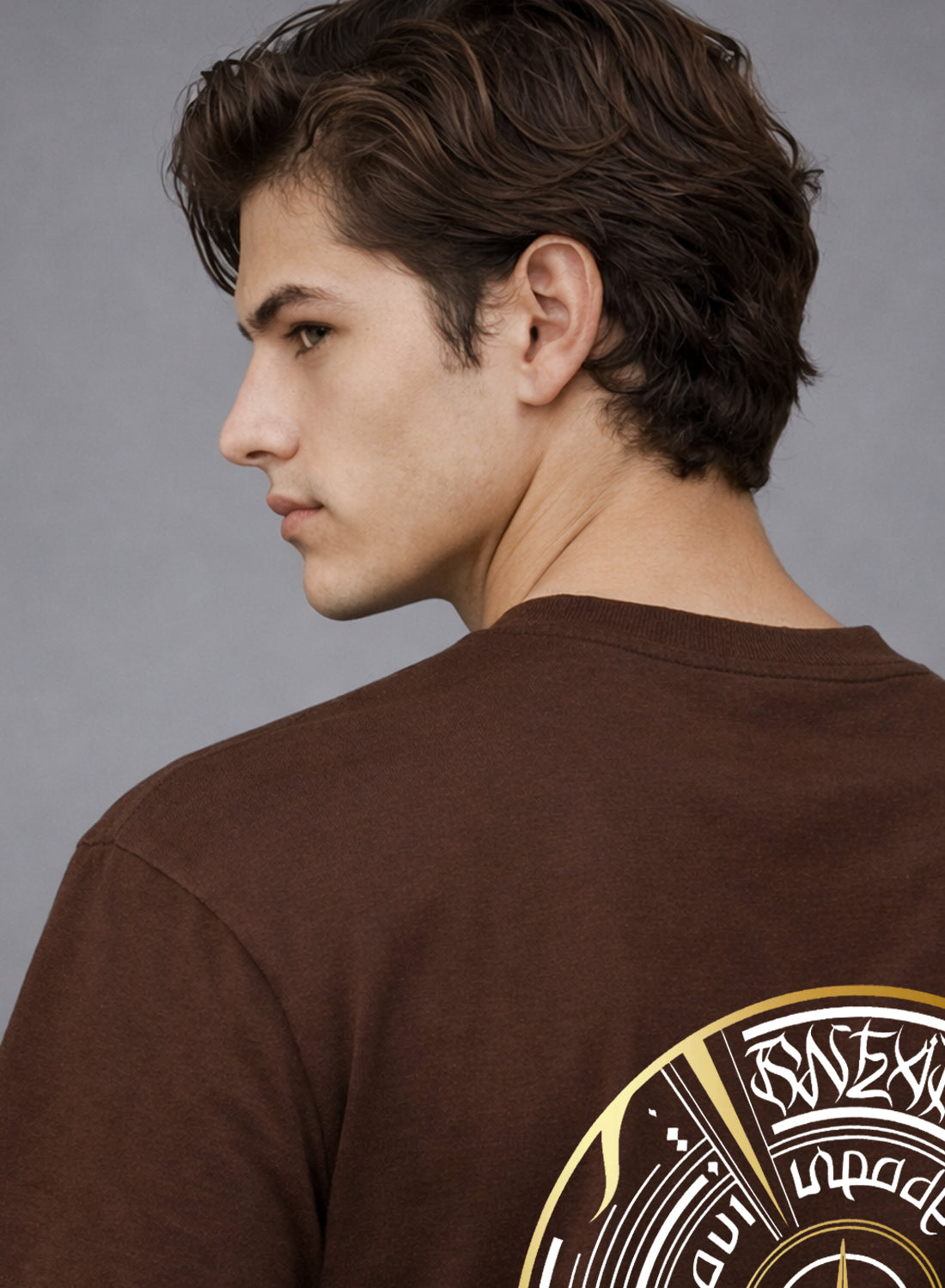 Men Oversize Fit Back Printed T-Shirt