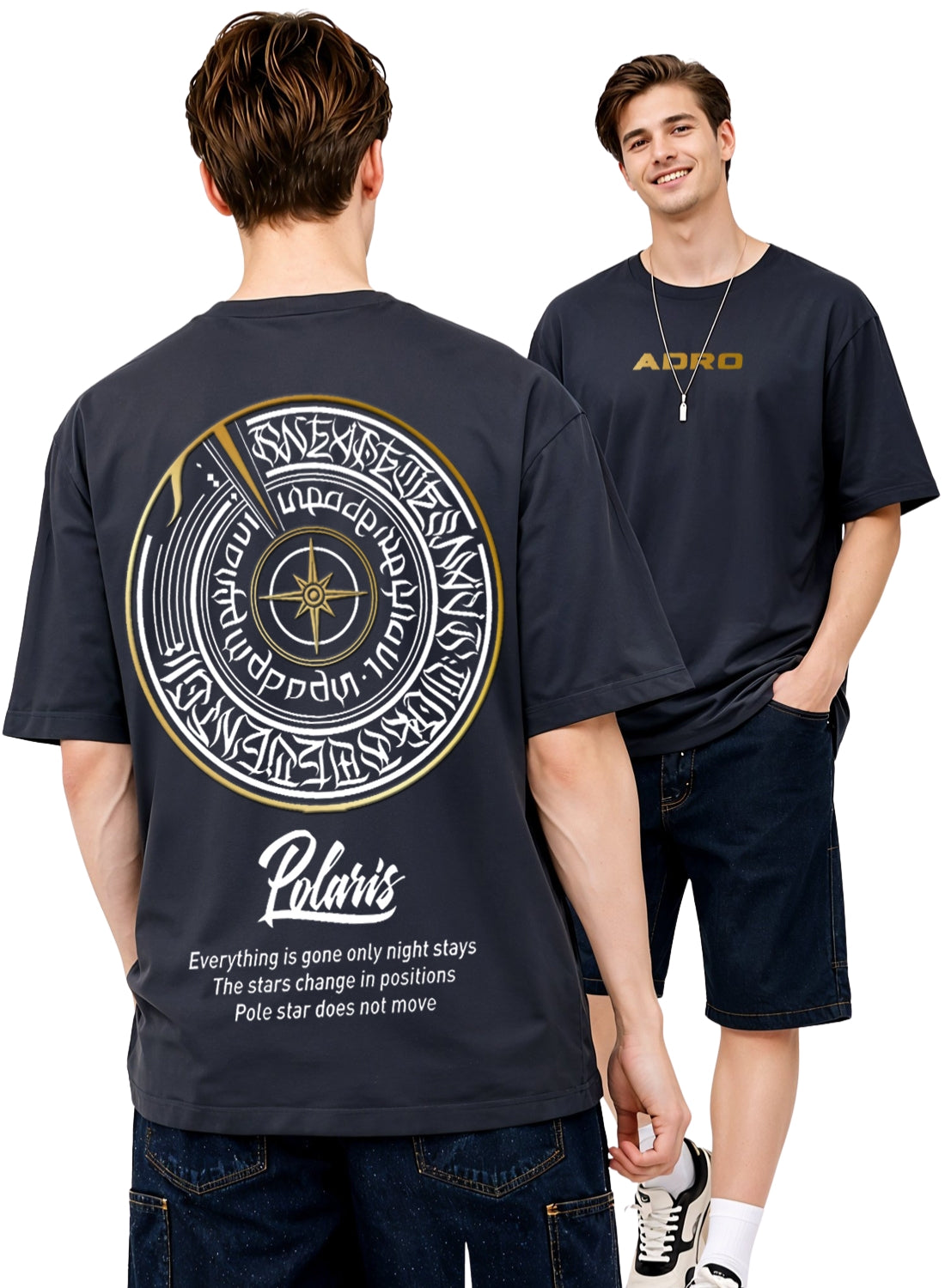 Men Oversize Fit Back Printed T-Shirt